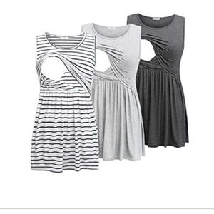 3 for $25: Bearsland Women's Nursing Tank Tops - BUNDLE OF 3, Size Medium